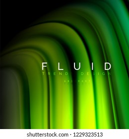 Resumen de fondo - onda de color líquido, plantilla de diseño de flujo de moda