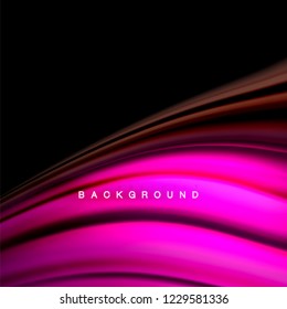 Resumen de fondo - onda de color líquido, plantilla de diseño de flujo de moda