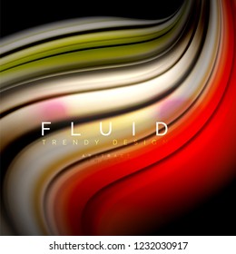 Background abstract - liquid color wave, trendy flowing design template