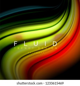 Resumen de fondo - onda de color líquido, plantilla de diseño de flujo de moda