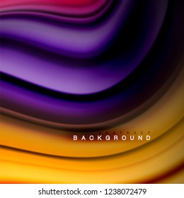 Resumen de fondo - onda de color líquido, plantilla de diseño de flujo de moda