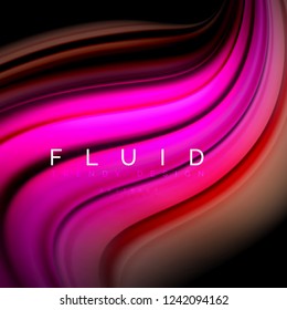Resumen de fondo - onda de color líquido, plantilla de diseño de flujo de moda