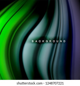 Background abstract - liquid color wave, trendy flowing design template