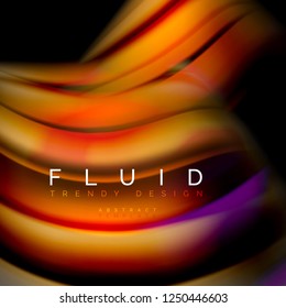 Background abstract - liquid color wave, trendy flowing design template