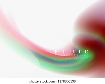 Abstrakter Hintergrund - Flüssige Farben - Wellenfluss, Vektorgrafik