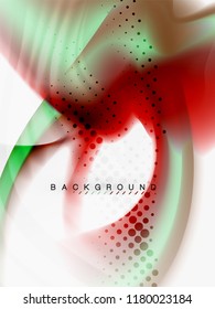 Abstrakter Hintergrund - Flüssige Farben - Wellenfluss, Vektorgrafik