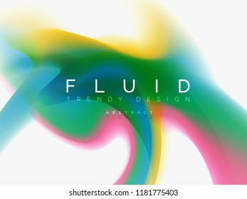 Abstrakter Hintergrund - Flüssige Farben - Wellenfluss, Vektorillustration