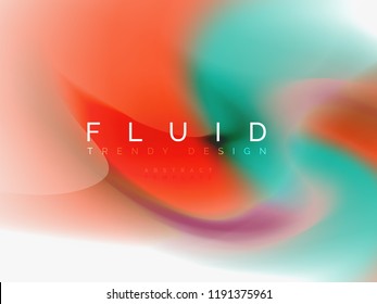 Abstrakter Hintergrund - Flüssige Farben - Wellenfluss, Vektorgrafik