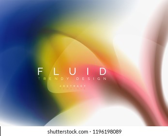 Abstrakter Hintergrund - Flüssige Farben - Wellenfluss, Vektorgrafik
