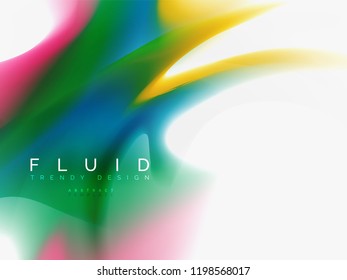 Abstrakter Hintergrund - Flüssige Farben - Wellenfluss, Vektorgrafik