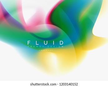 Abstrakter Hintergrund - Flüssige Farben - Wellenfluss, Vektorgrafik