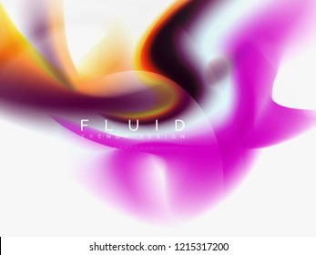 Abstrakter Hintergrund - Flüssige Farben - Wellenfluss, Vektorgrafik