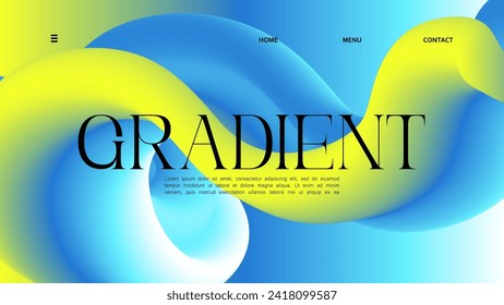 Background abstract liquid gradient blue to green colors landing page design. vector illustration. 