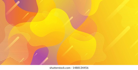 Background abstract liquid shapes with yellow flow fluid gradient colorful vector eps 10. Geometric modern trendy style.