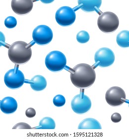Background with abstract molecules or atoms. Science or medical molecular structure.