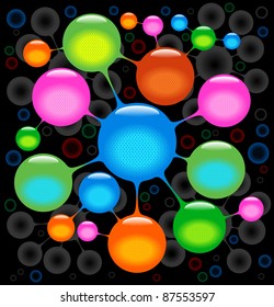 the background of the abstract molecules .microbe background