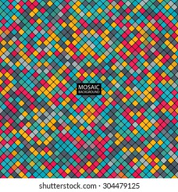 background abstract mosaic of the grid pixel pattern and colored squares. stock vector illustration eps10