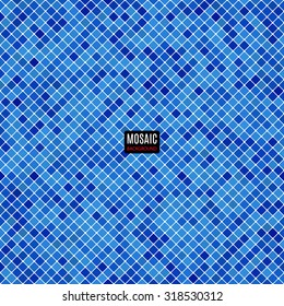 background abstract mosaic of the grid pixel pattern and squares dark blue color. stock vector illustration eps10