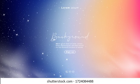 Background abstract night and light from sunset with star and cloud. Vector Illustration EPS10.