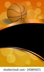 Background abstract orange black sport basketball ball frame vertical gold ribbon illustration vector