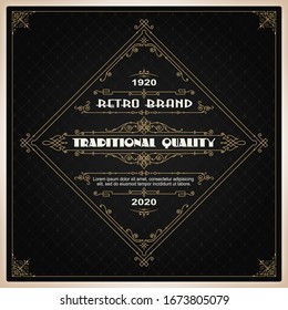 Background and abstract ornament for decoration promotional items. Vintage design for labels, banner, sticker and other design. Suitable for whiskey, beer and premium product.
