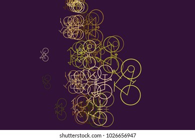 Background abstract outline of bicycle, hand drawn for design. Cartoon style vector.