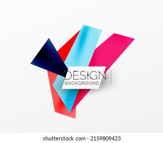 Formas superpuestas abstractas de fondo. Ilustración vectorial de composición mínima para fondo de banner o página de aterrizaje de papel pintado