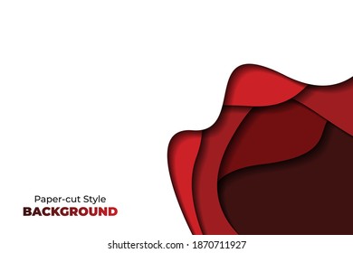 Background with Abstract Paper-cut Style Design Consept with Red Pattern 2
