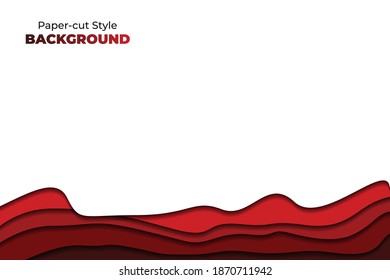 Background with Abstract Paper-cut Style Design Consept with Red Pattern 17