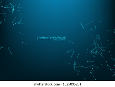 background with abstract particles. Connecting dots and lines. Big data concept.