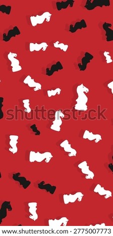 Background abstract pattern chess horse pawn. chess knight Black and white color