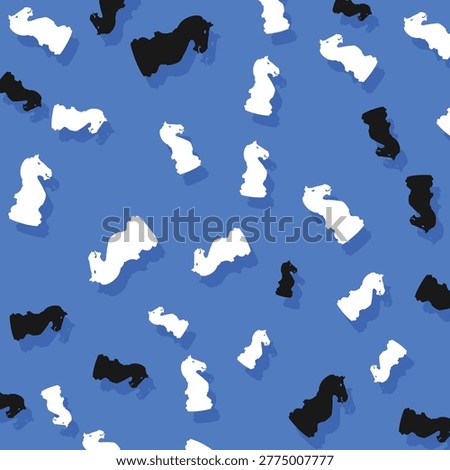 Background abstract pattern chess horse pawn. chess knight Black and white color