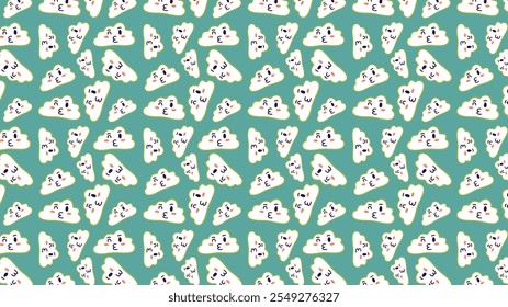 Background Abstract Pattern Featuring Cute Aesthetic Clouds