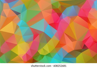 Background with abstract pattern made of colorful geometric shapes