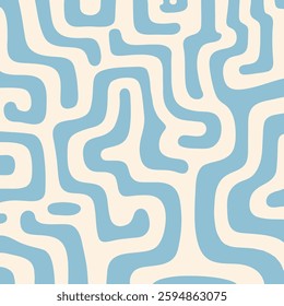 Background with abstract pattern. Wavy lines in a retro style. Organic flowing shapes create a modern yet vintage look. For textiles, wallpapers, and decorative designs.