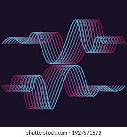 Background abstract pink blue two color wave. Blending light for Homepage. Vector Illustration EPS10.