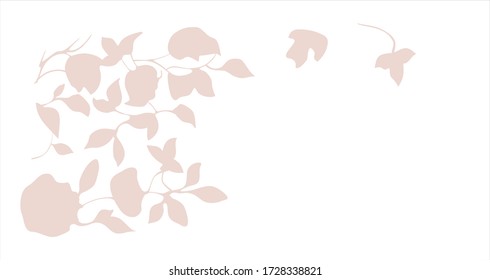 Background with abstract pink flowers. Copy space. Vector illustration.