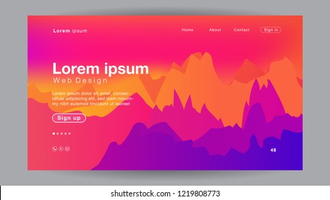 Background abstract pink gradient curve for Homepage. Vector Illustration EPS10.