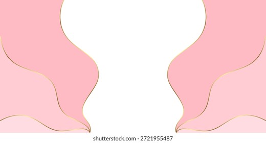 Estilo de papel de Anuncio de Vector de la cinta rosada abstracta del fondo del día de San Valentín