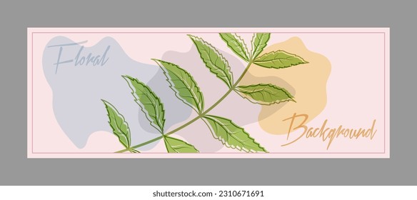Fondo con plantas abstractas de estilo minimalista. Diseño para cubiertas, cuadros, impresiones interiores, carteles y diseño creativo