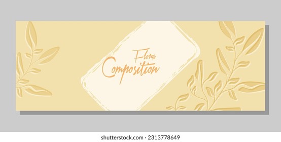 Hintergrund mit abstrakten Pflanzen im minimalistischen Stil. Layout für Decken, Gemälde, Innenaufnahmen, Poster und kreatives Design