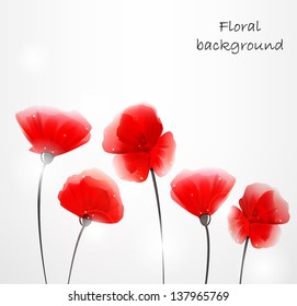 background with abstract poppies
