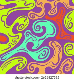 Background Abstract Psychedelic Swirls in Vibrant Colors