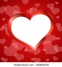 Background abstract red heart frame illustration vector