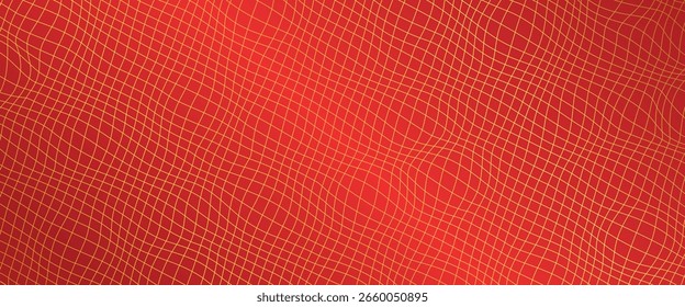 background with abstract red vector wave lines pattern