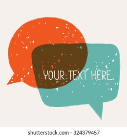 Background with abstract retro grunge speech bubbles.