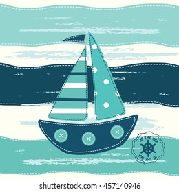 Background with abstract sailing ship
