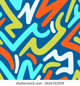 Background Abstract Scribbles in Bold Colors for a Fun and Dynamic Design