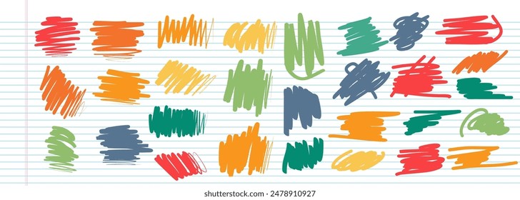 Background with abstract scribbles on paper. Complex and chaotic texture. Wavy background. Colorful tangled pattern. Elements for design