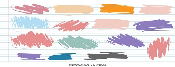 Background with abstract scribbles on paper. Complex and chaotic texture. Wavy background. Colorful tangled pattern. Elements for design